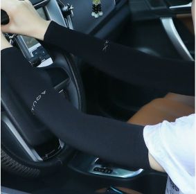Ice sleeves for summer sun protection, women's UV protection, men's arm protection, driving and cycling, and ice silk sleeves (Color: Black)